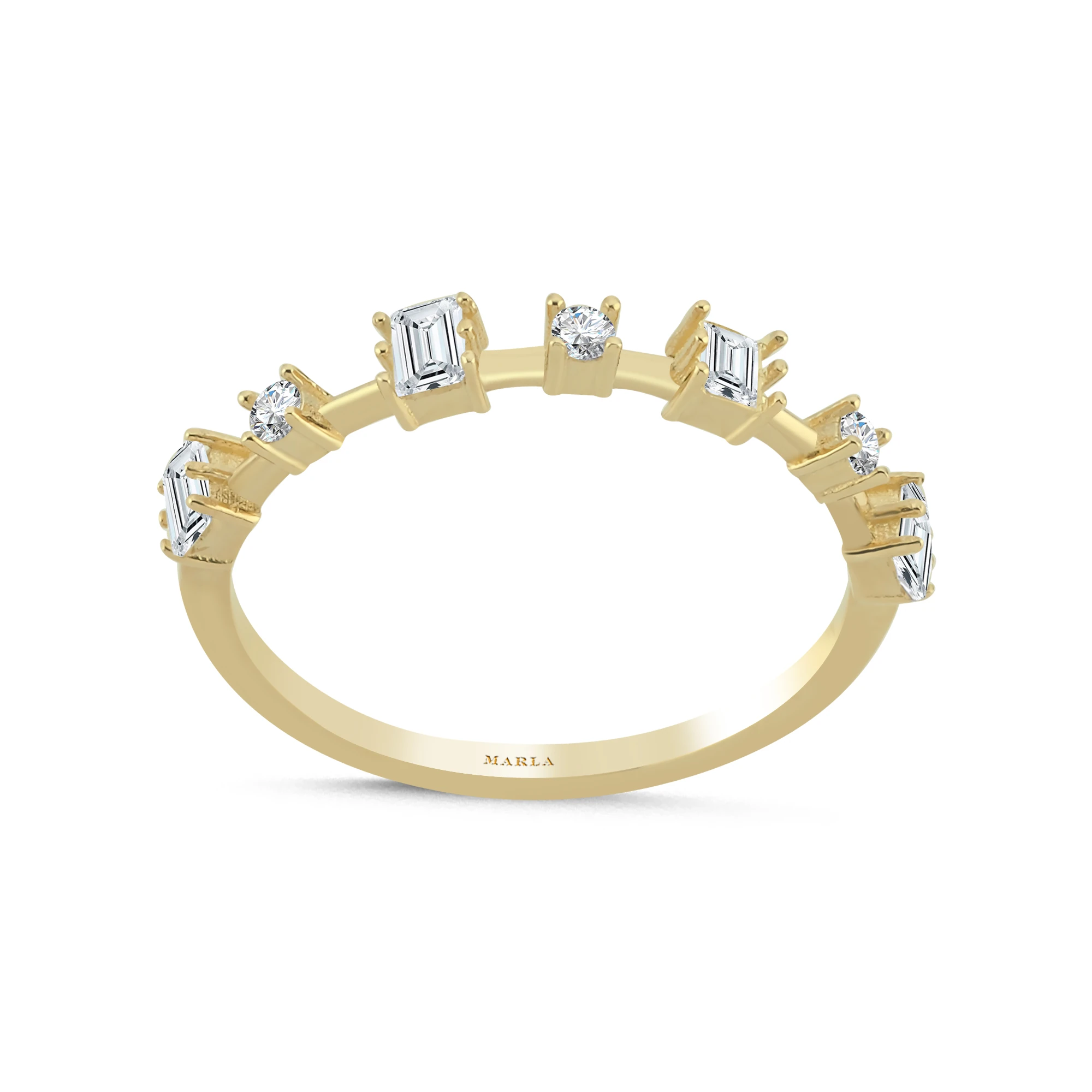 Baget Taş Detaylı Altın Yüzük