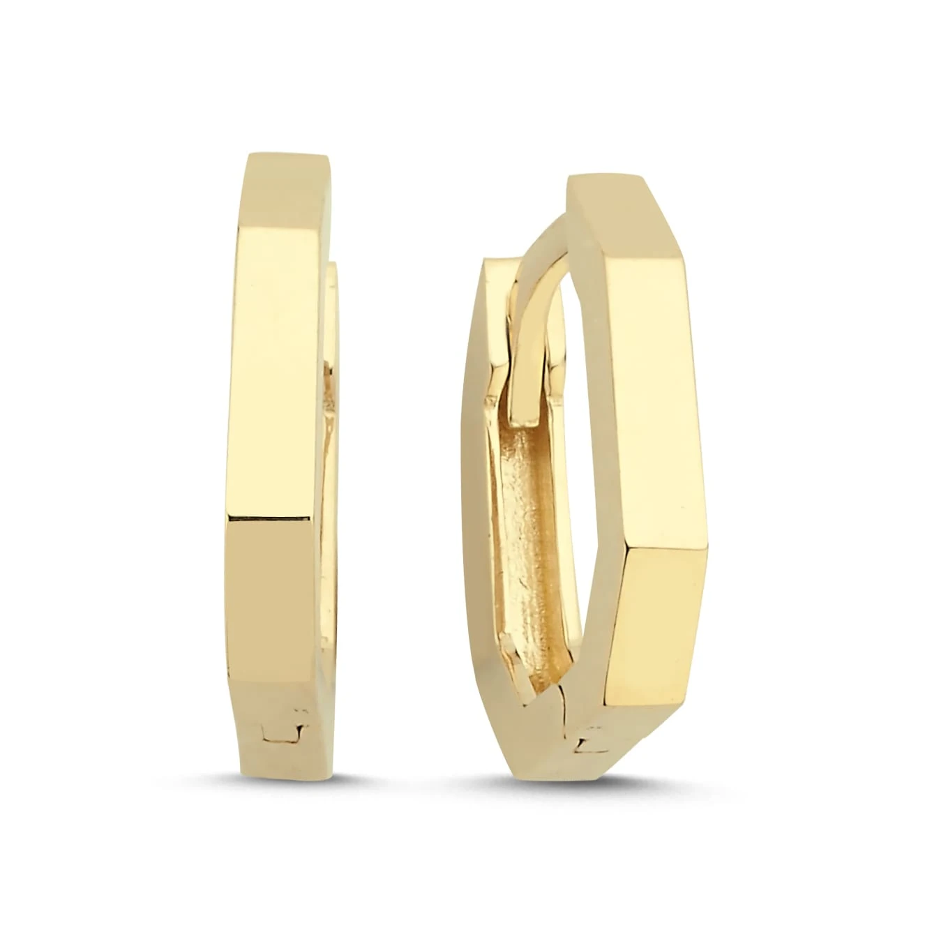 Altın Altıgen Küpe