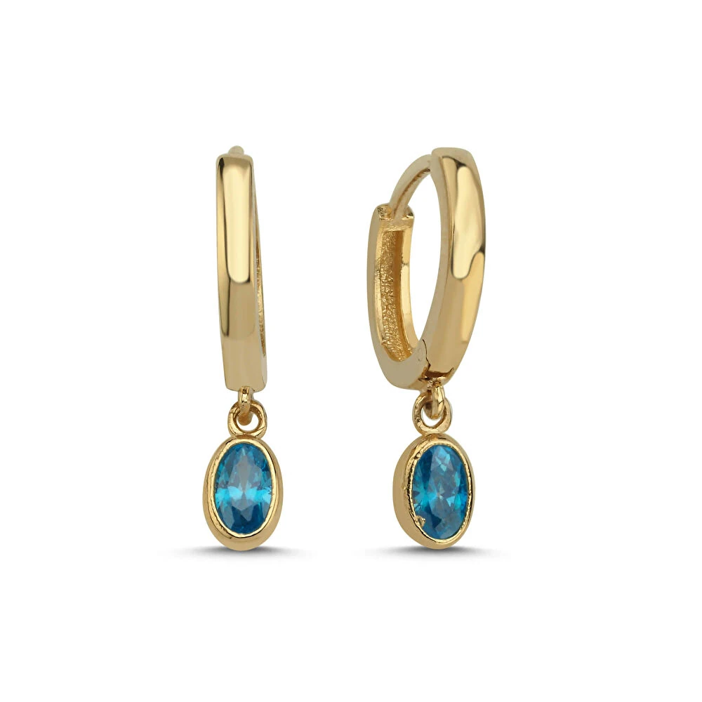 Renkli Taşlı Altın Küpe