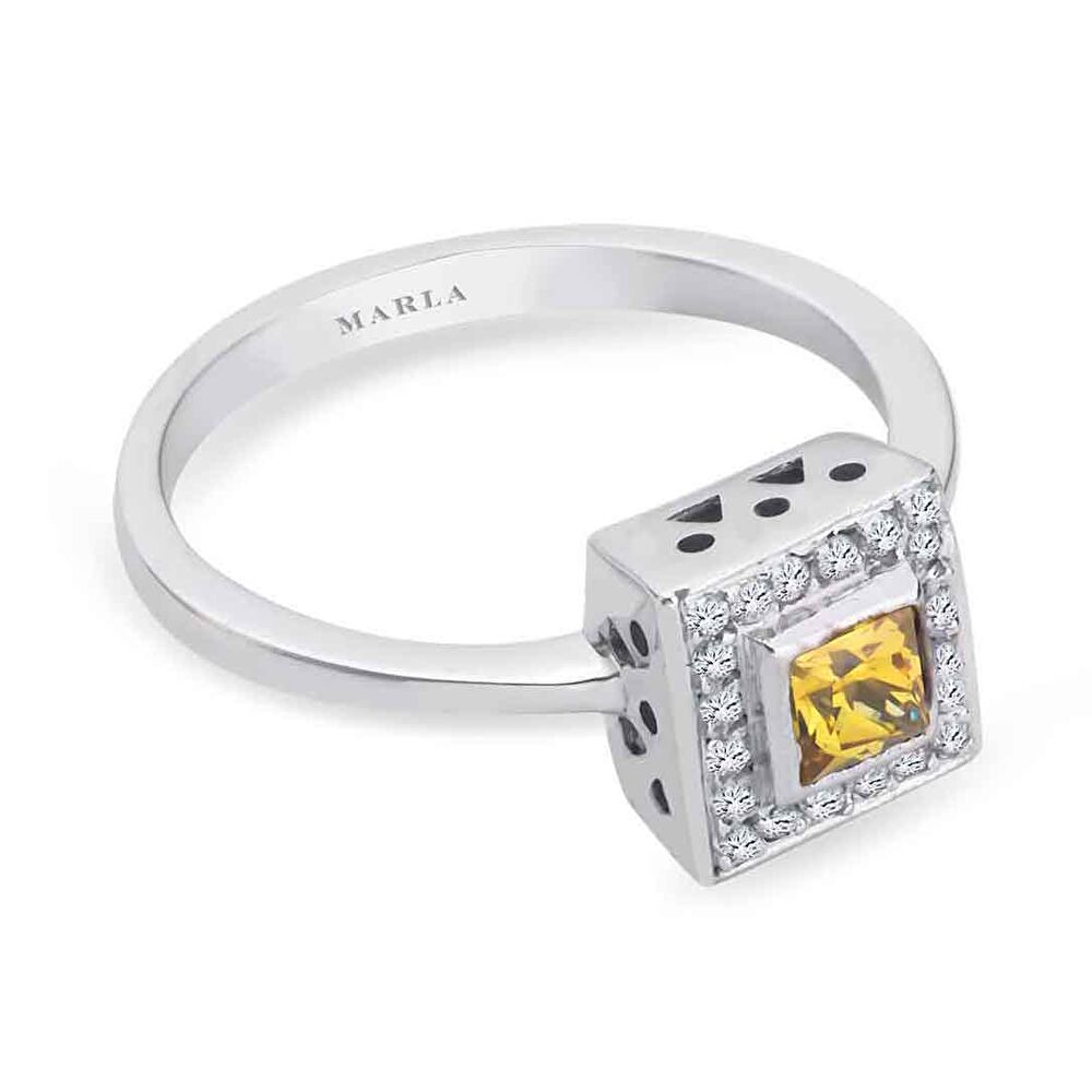 Sarı Safir Pırlanta Yüzük 0.15 Karat