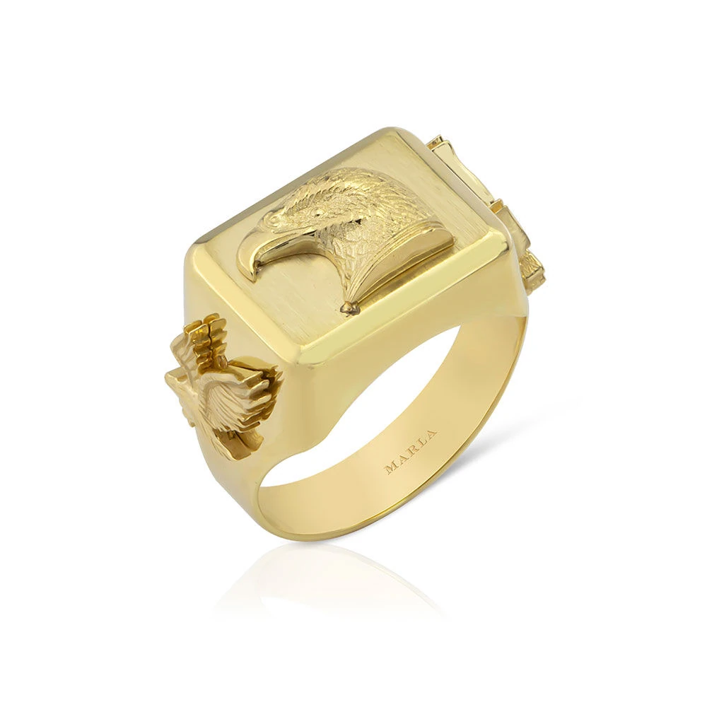 Kartal Detaylı Erkek Yüzük