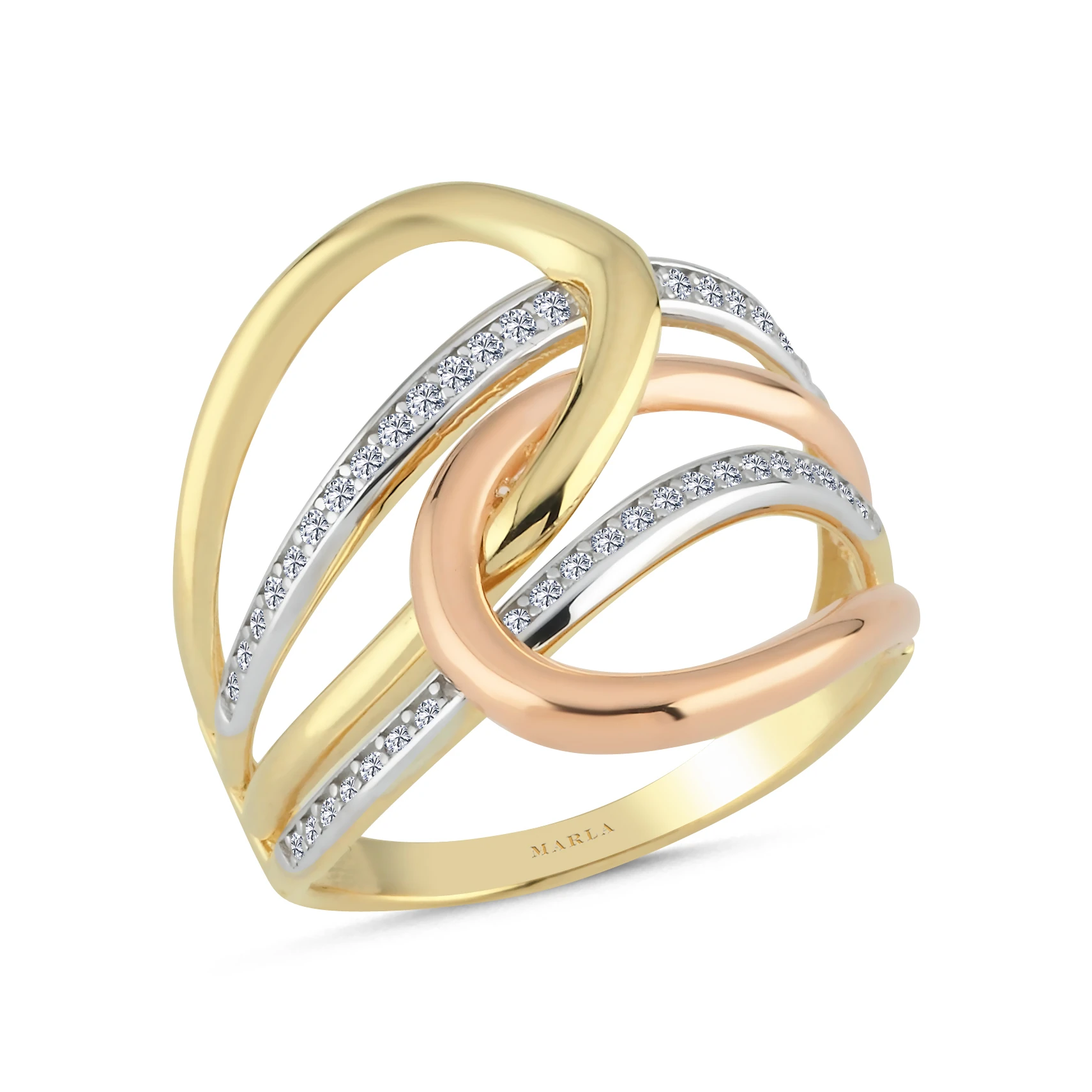 Altın Üç Renk Yüzük