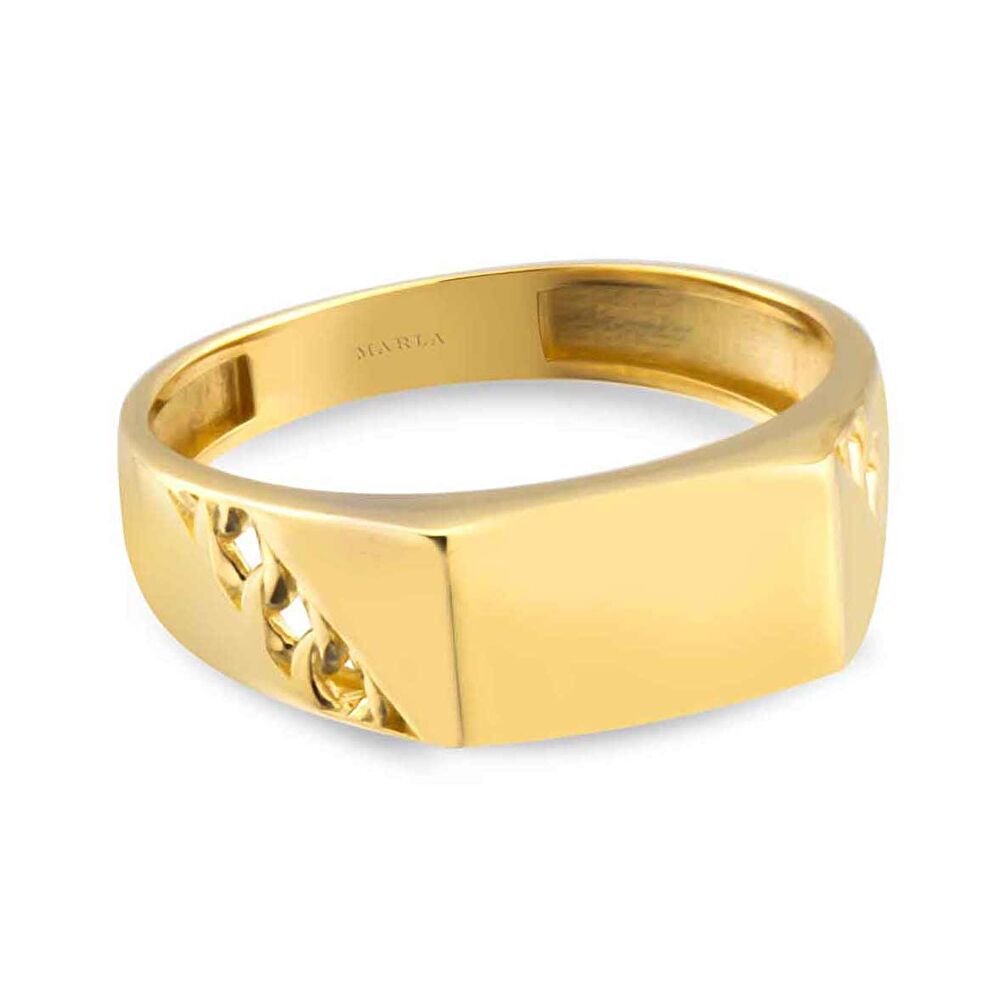 Zincir Detaylı Erkek Yüzüğü