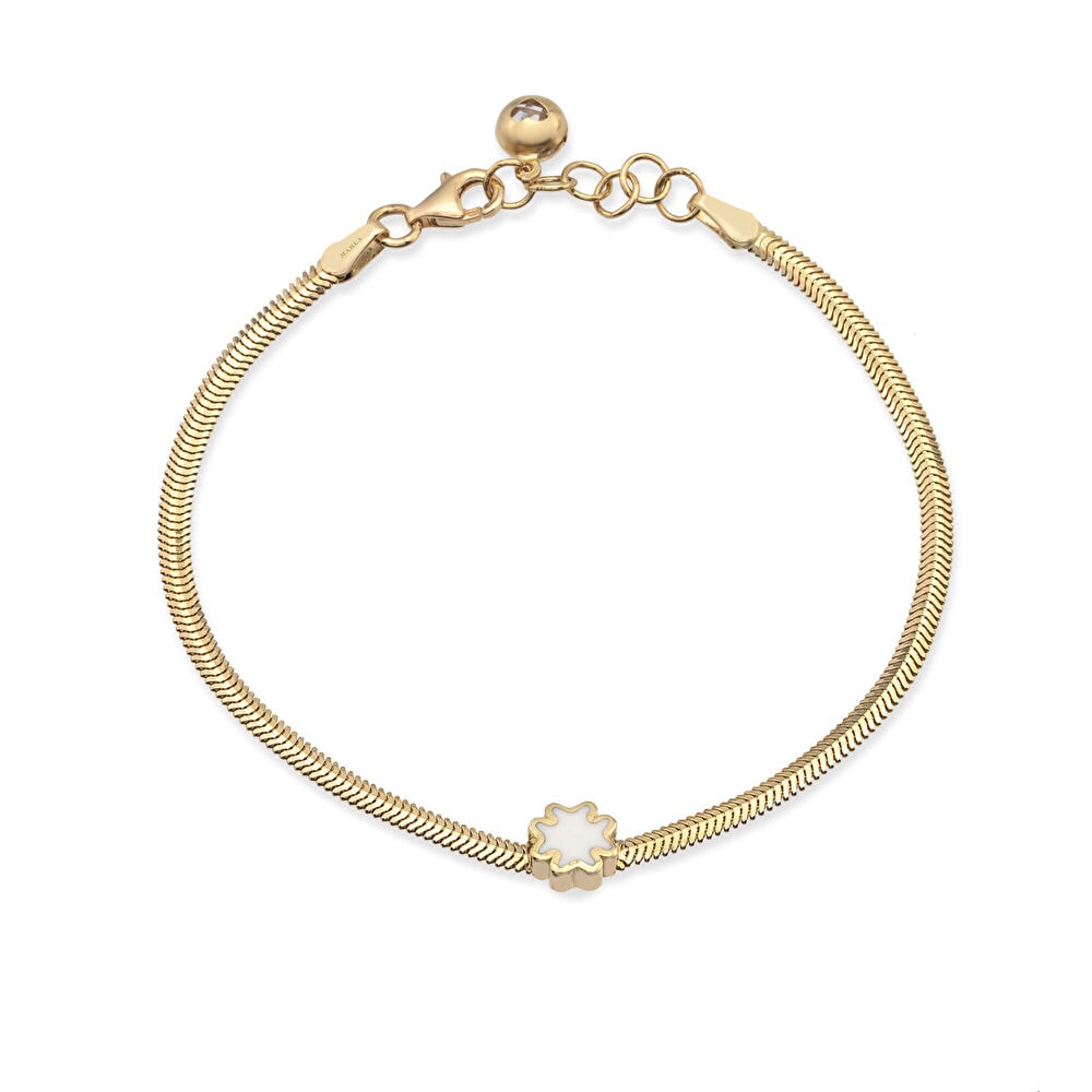 Kar Tanesi Balıksırtı Altın Bileklik