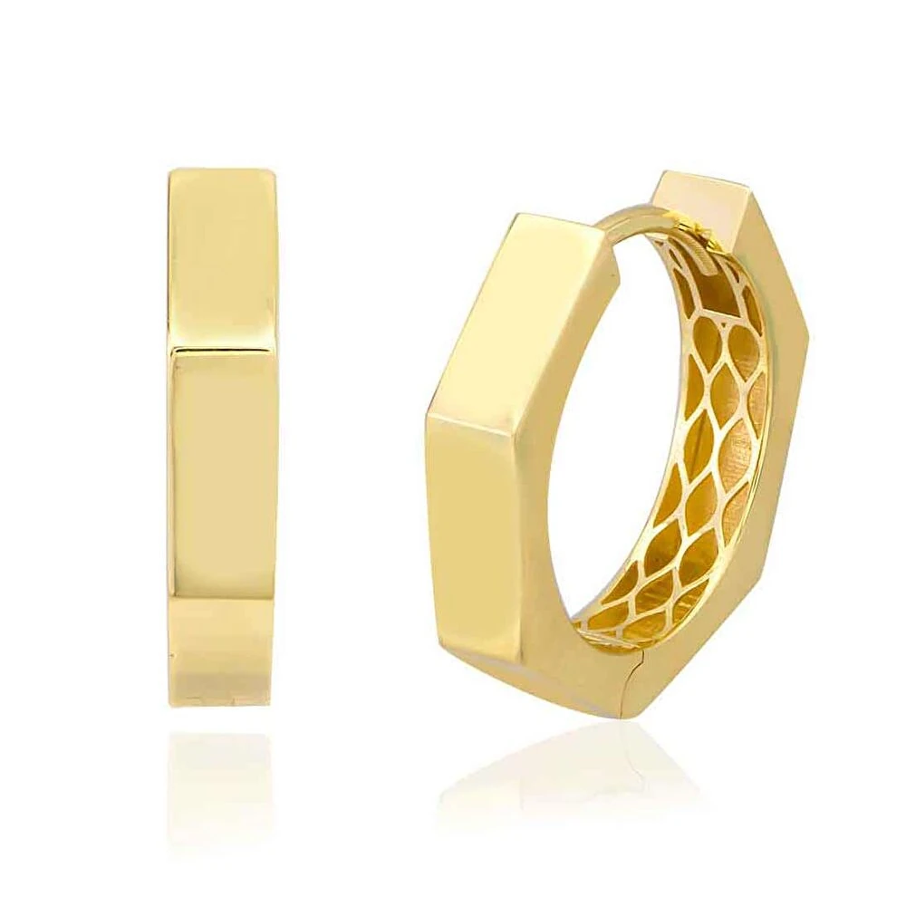 Altın Altıgen Halka Küpe