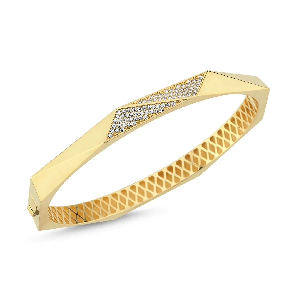 Taş Detaylı Altın Kelepçe