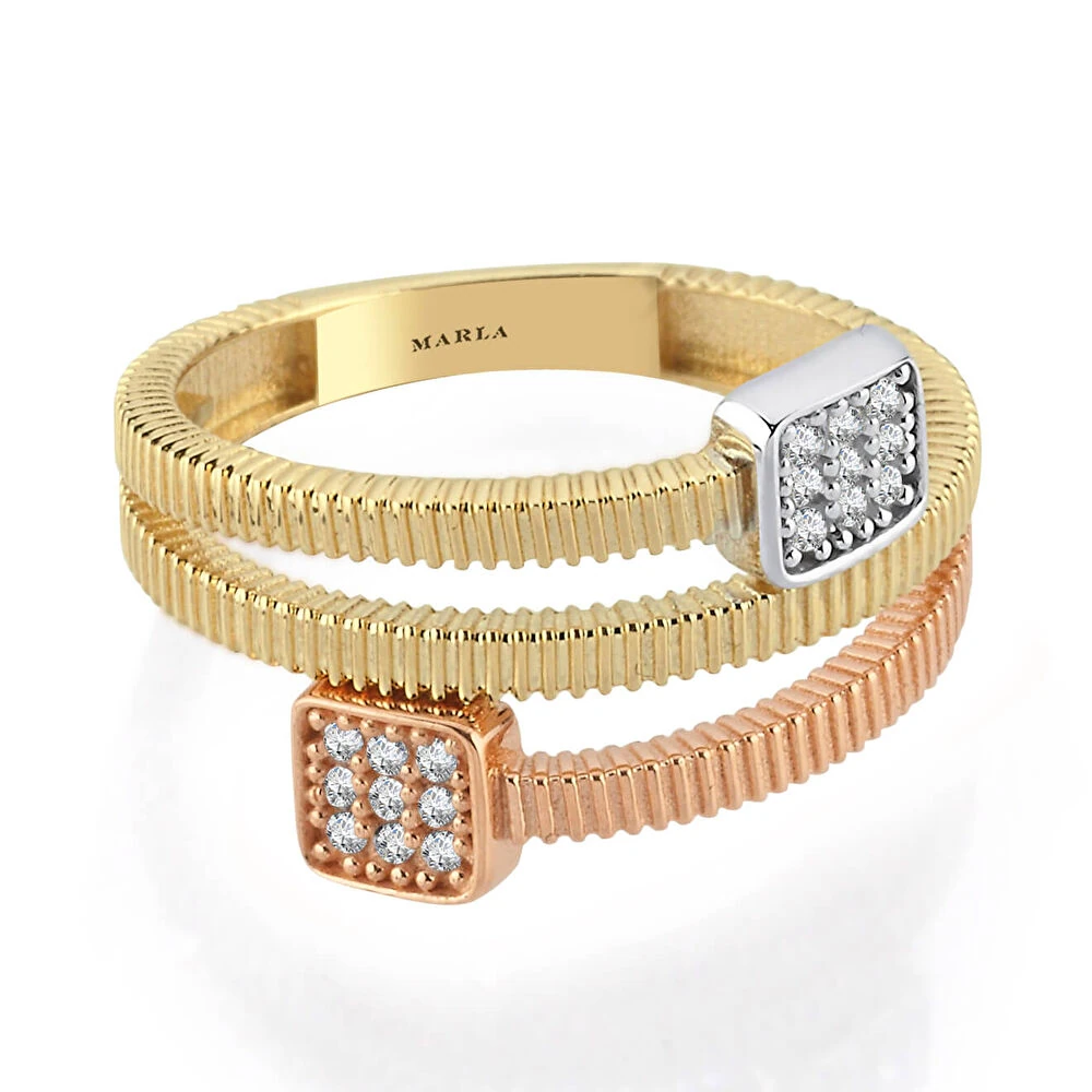 Altın Üç Renk Yüzük