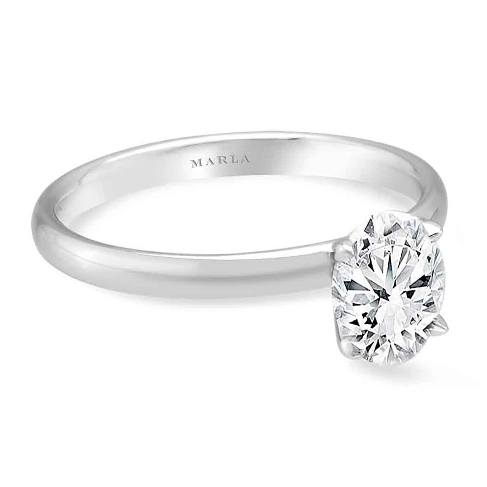 Oval Tektaş Yüzük 0.30 Karat