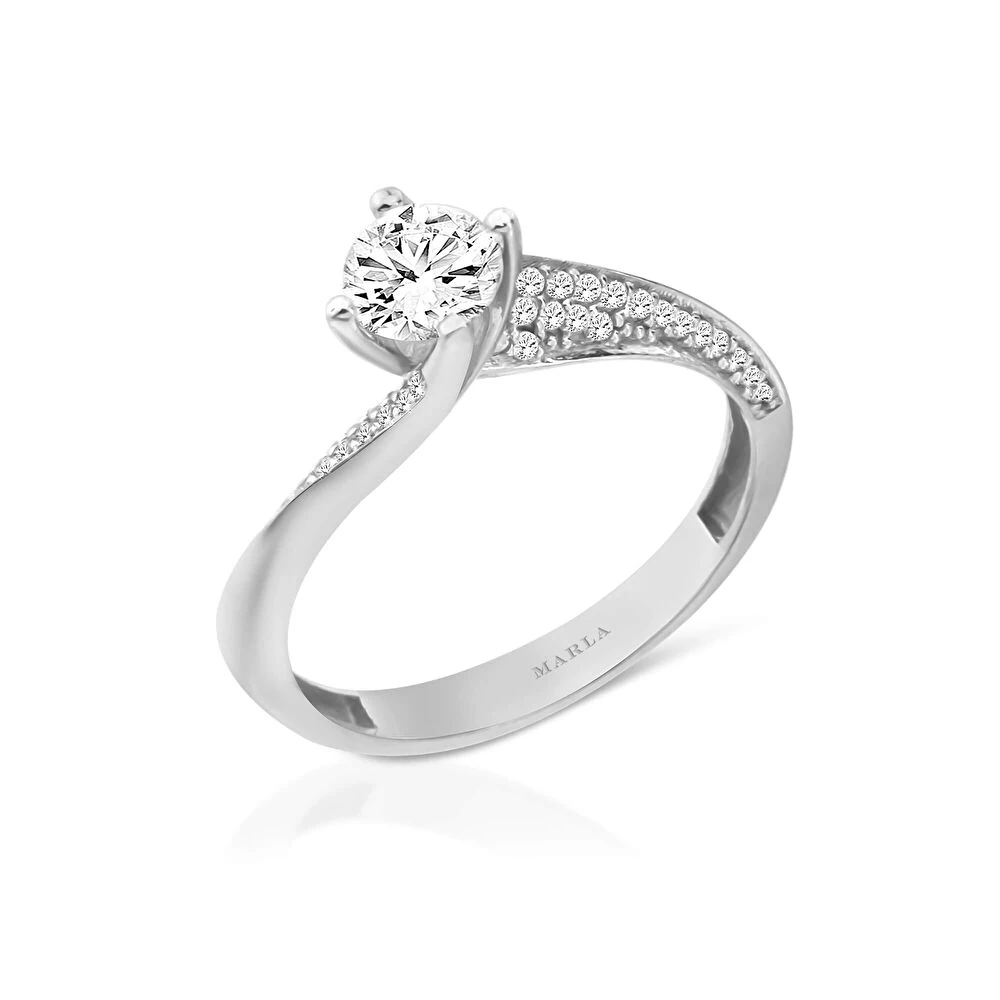 Beyaz Altın Tektaş Yüzük