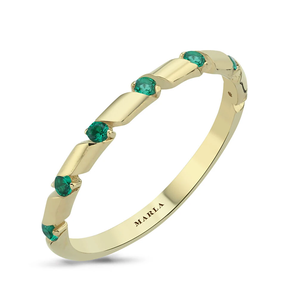 Renkli Taşlı Altın Yüzük