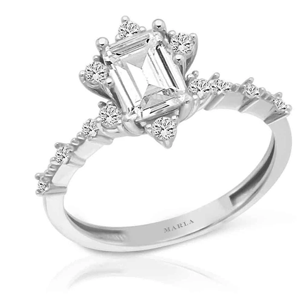 Baget Beyaz AltınTektaş Yüzük