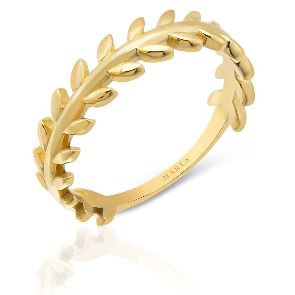 Altın Yaprak Detaylı Yüzük