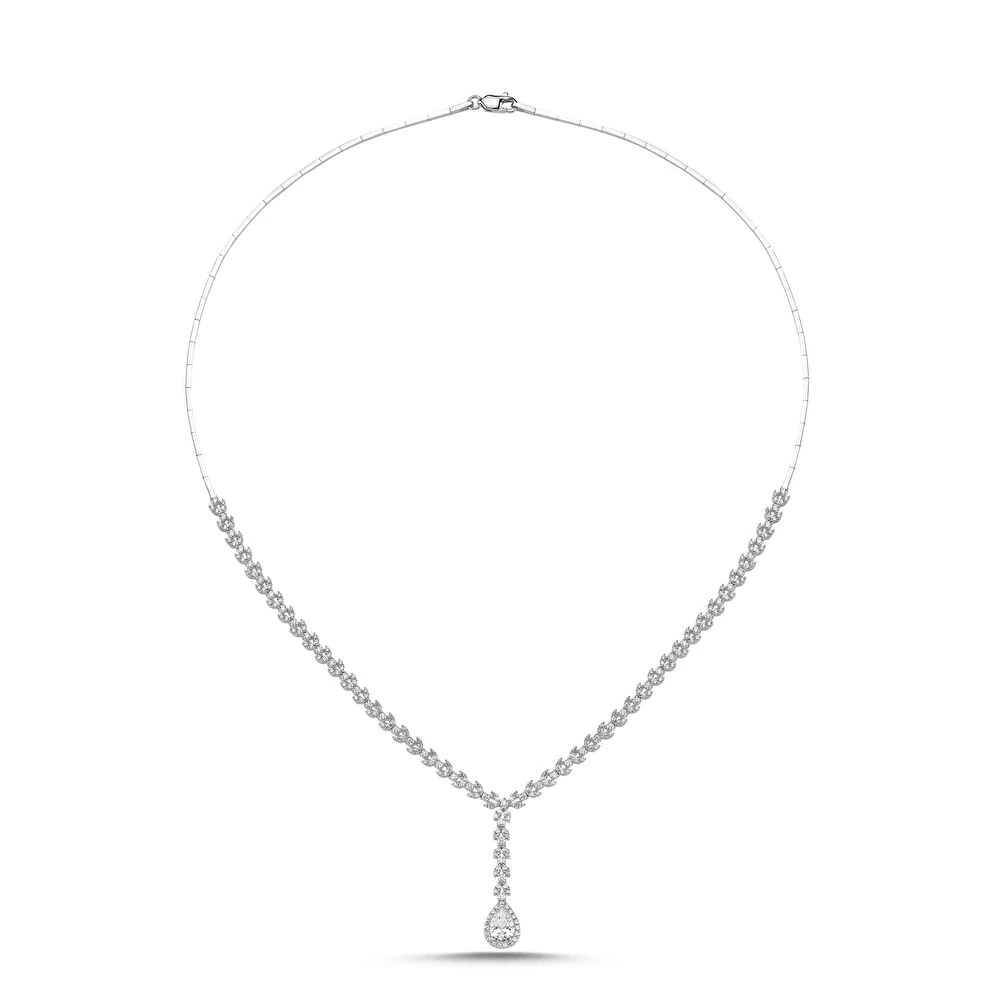 Beyaz Altın Damla Set