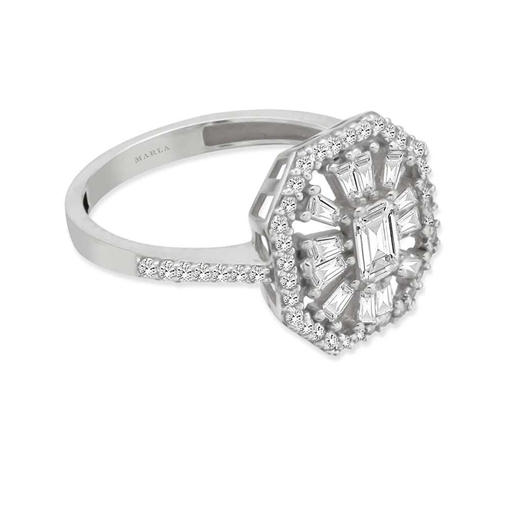 Beyaz Altın Baget Yüzük