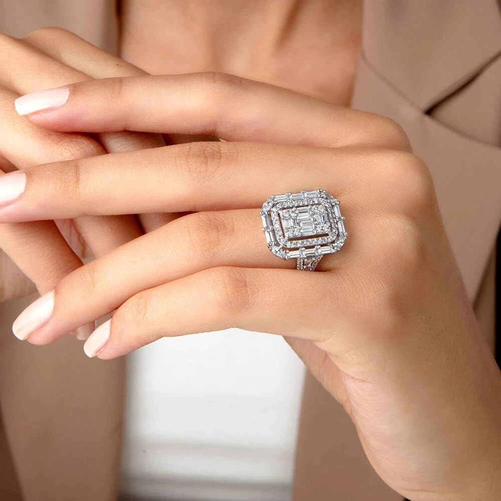 Beyaz Altın Baget Yüzük