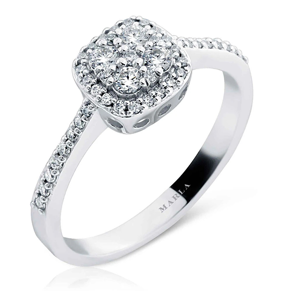 Pırlanta Yan Taşlı Tektaş Yüzük 0.40 Karat