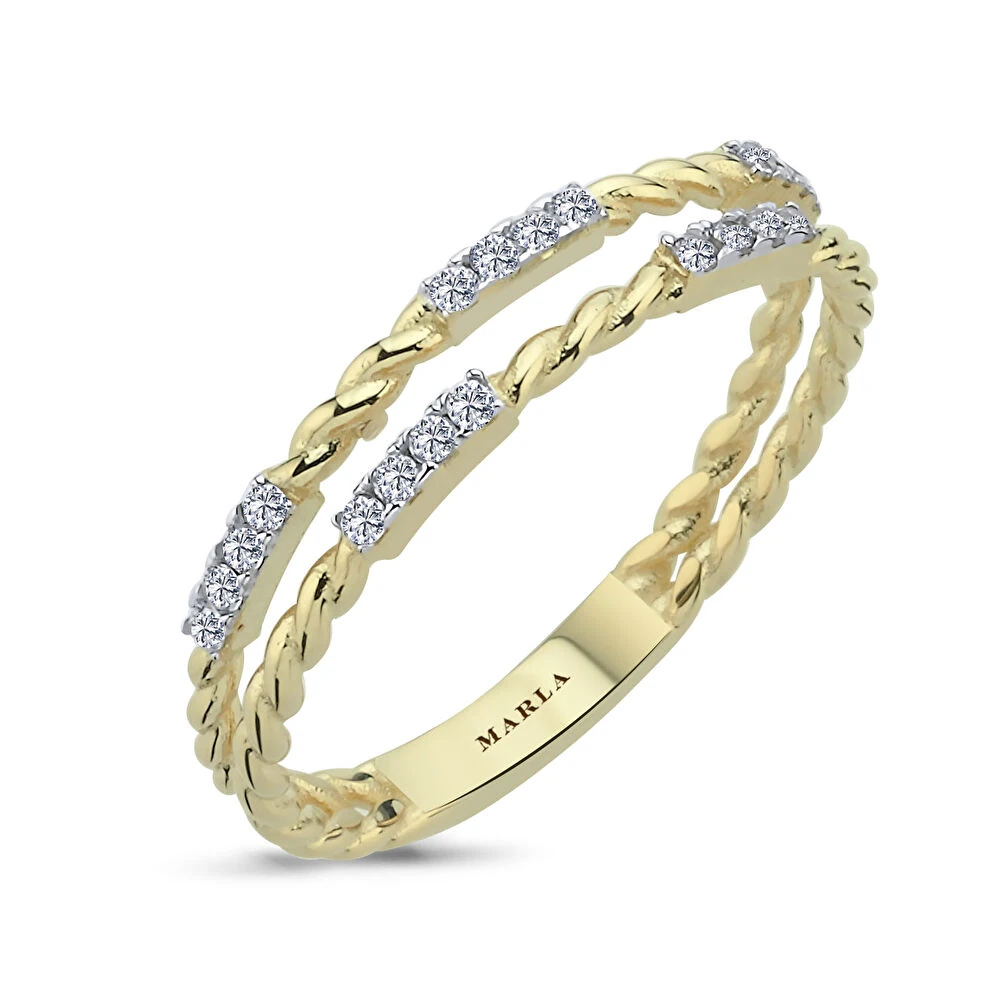 Altın Taş Detaylı Yüzük