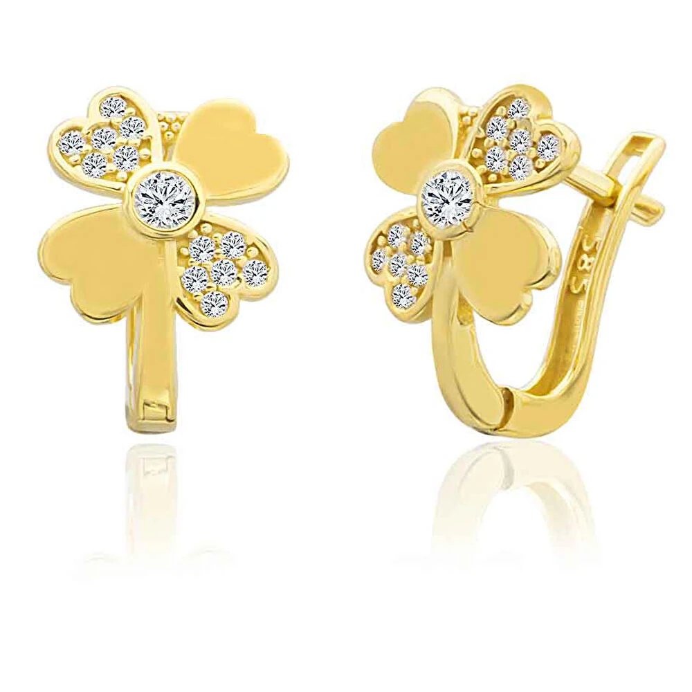 Altın Yonca J Küpe