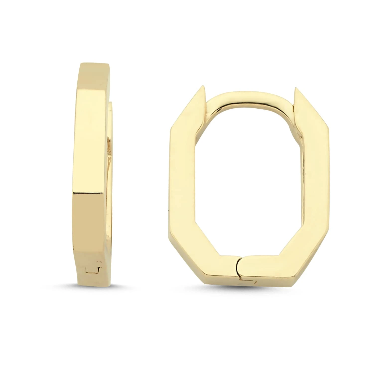 Altın Altıgen Küpe