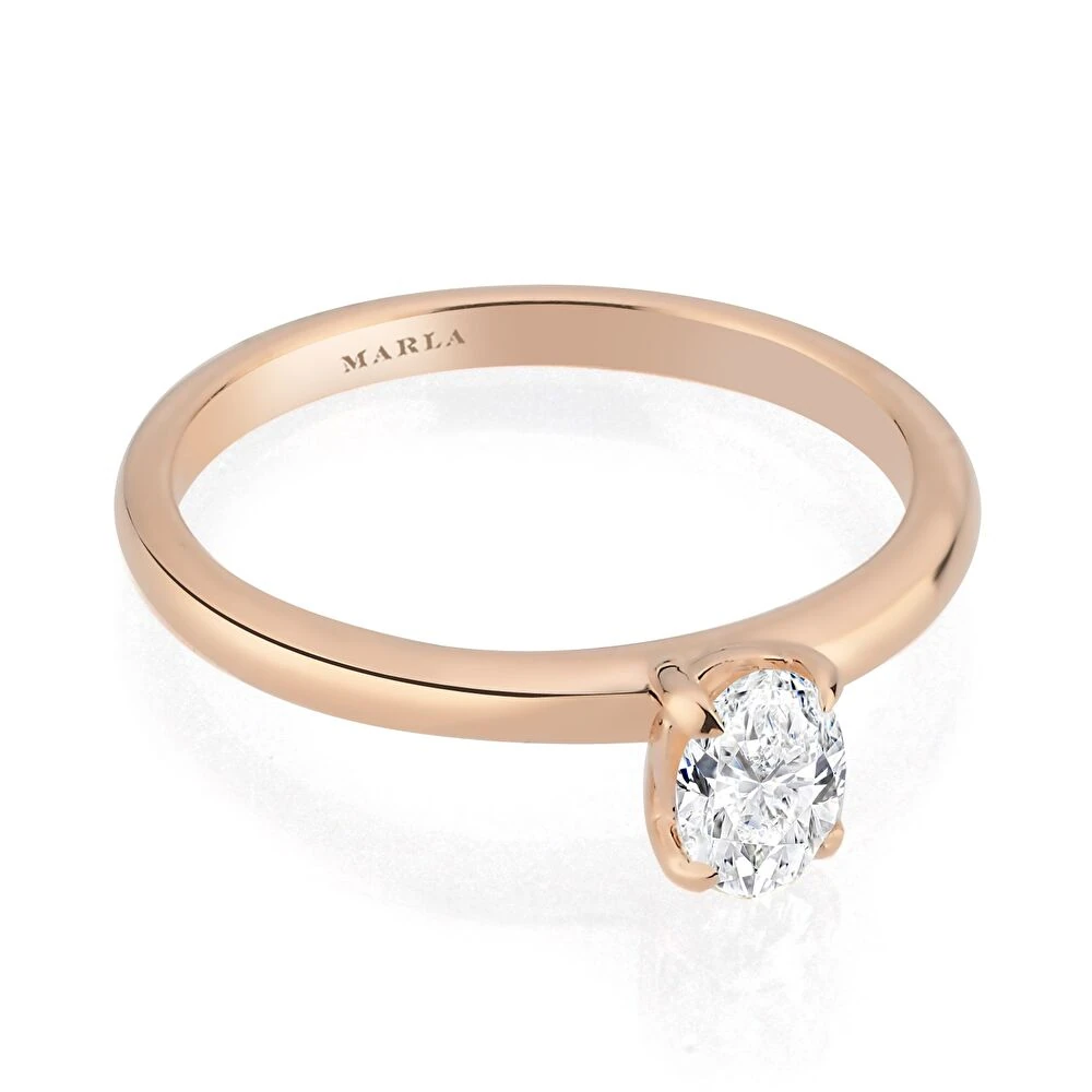 Pırlanta Rose Tektaş Yüzük 0.40 Karat