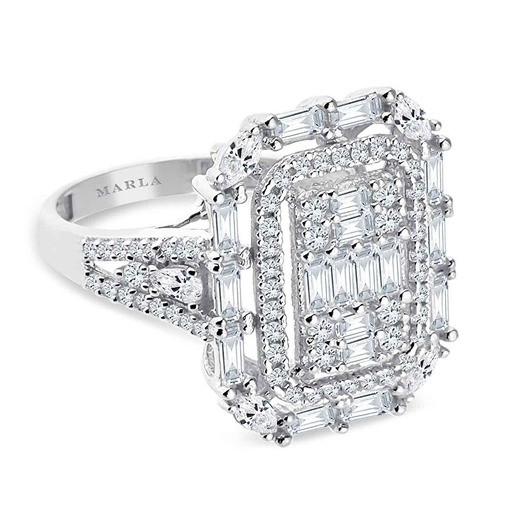 Beyaz Altın Baget Yüzük