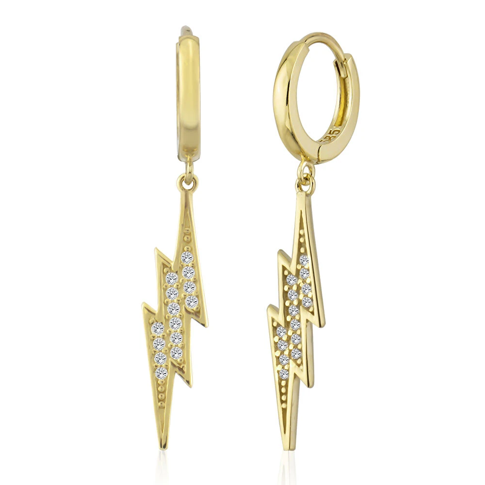 Altın Yıldırım Küpe