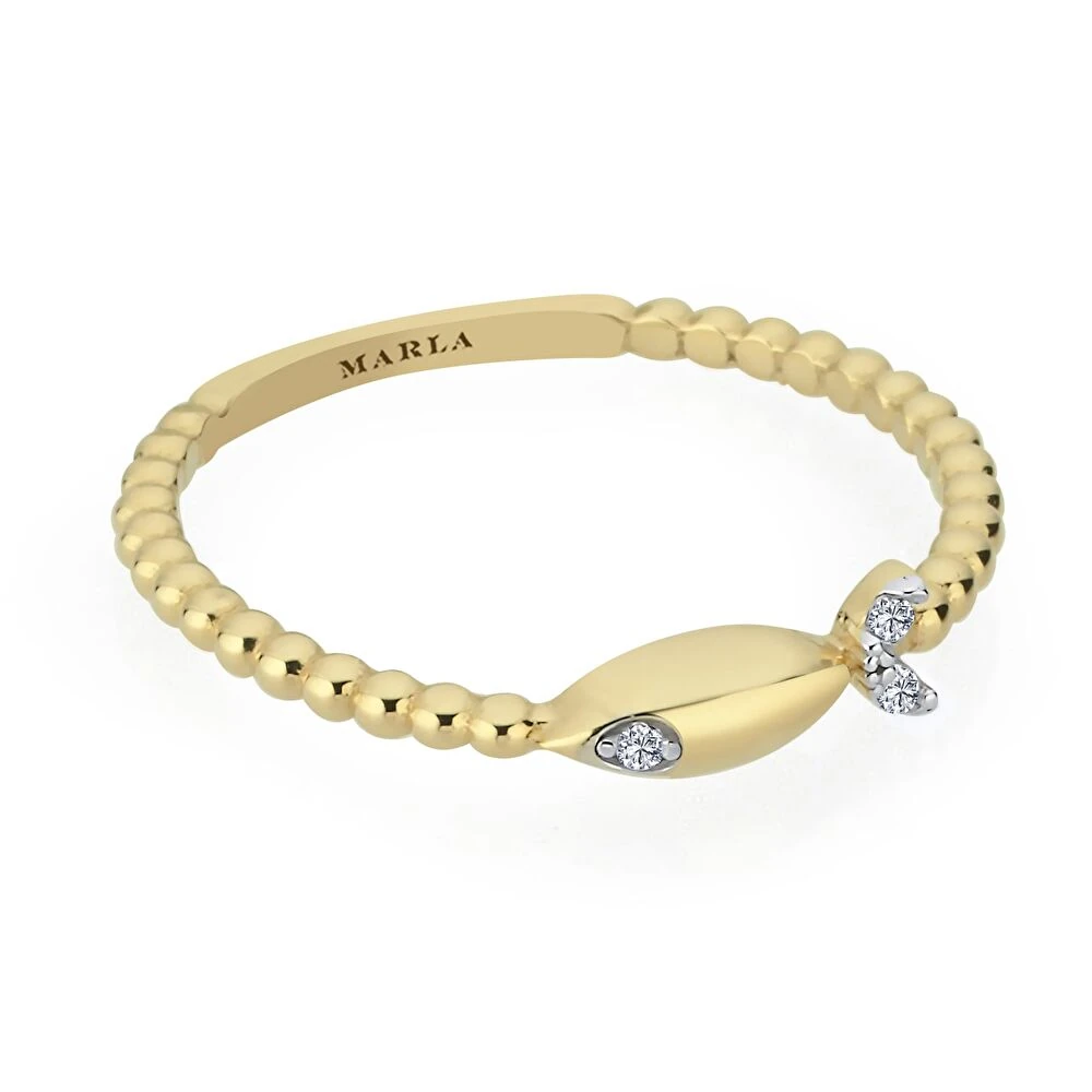 Taş Detaylı Altın Yüzük