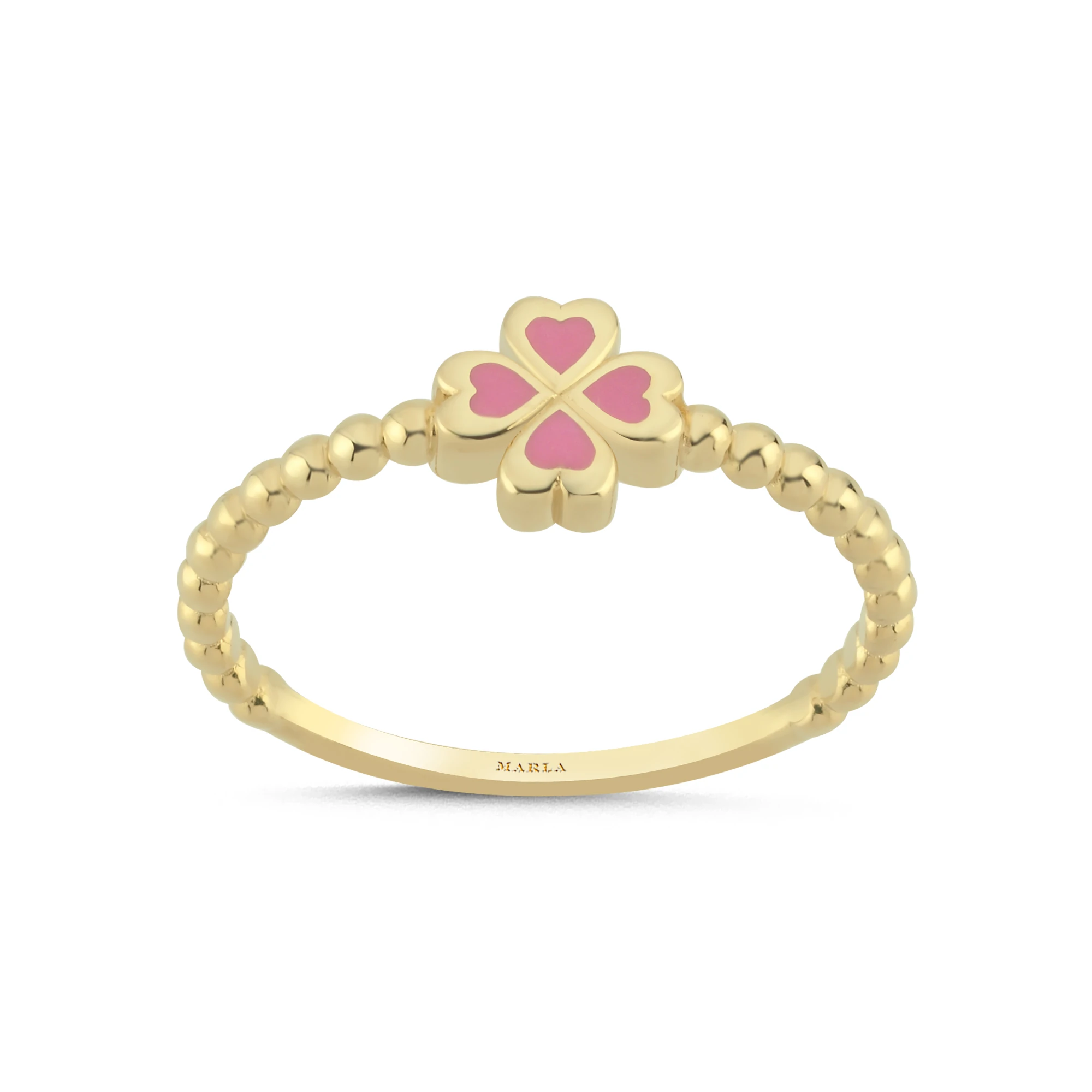 Pembe Yonca Altın Yüzük