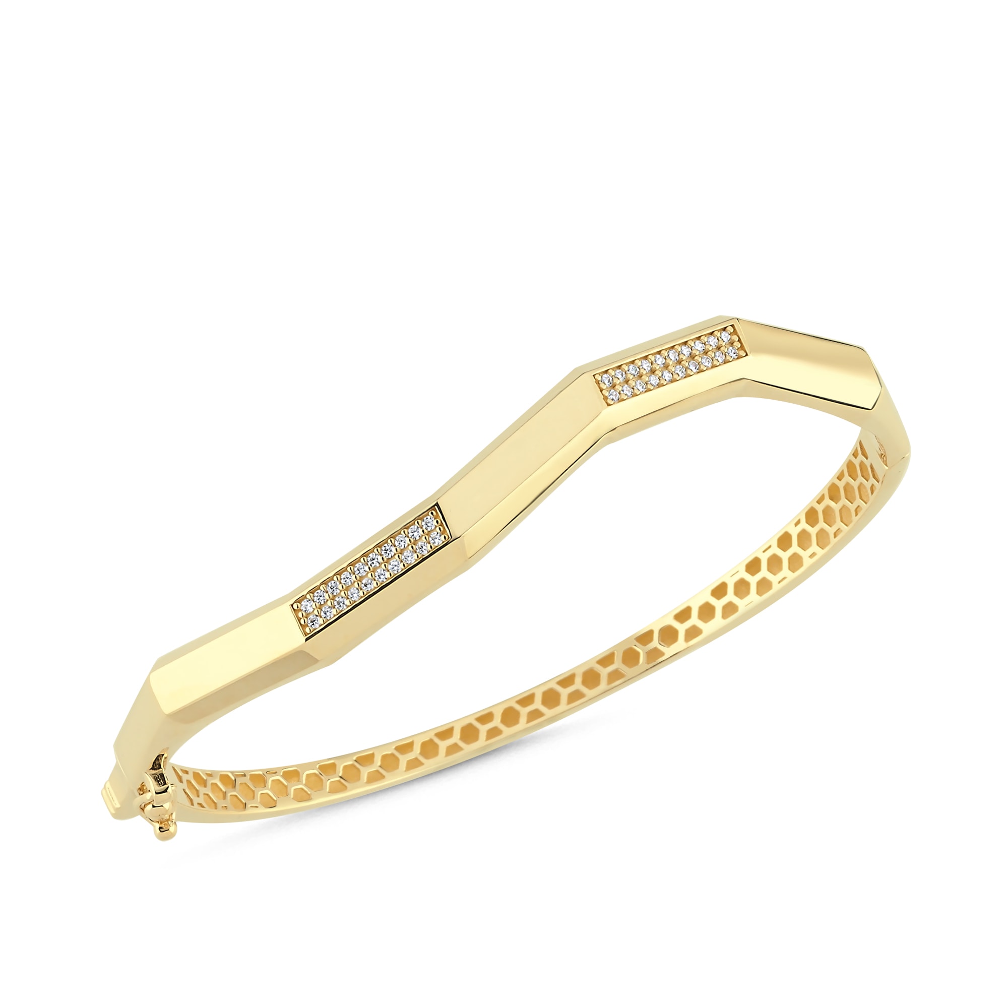 Taş Detaylı Altın Kelepçe