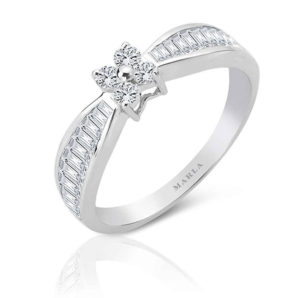 Pırlanta Baget Detaylı Yüzük 0.40 Karat