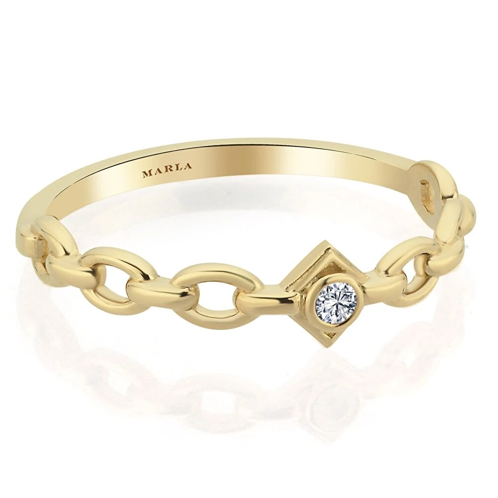 Taş Detaylı Altın Yüzük