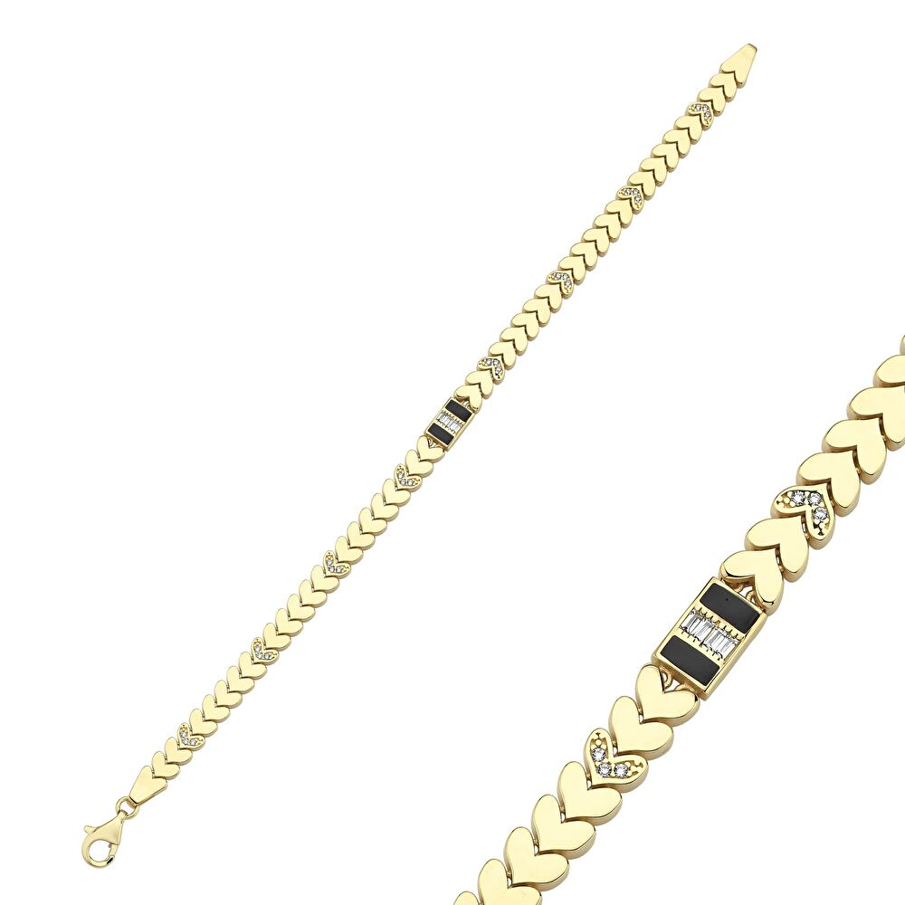 Altın Baget Detaylı Bileklik