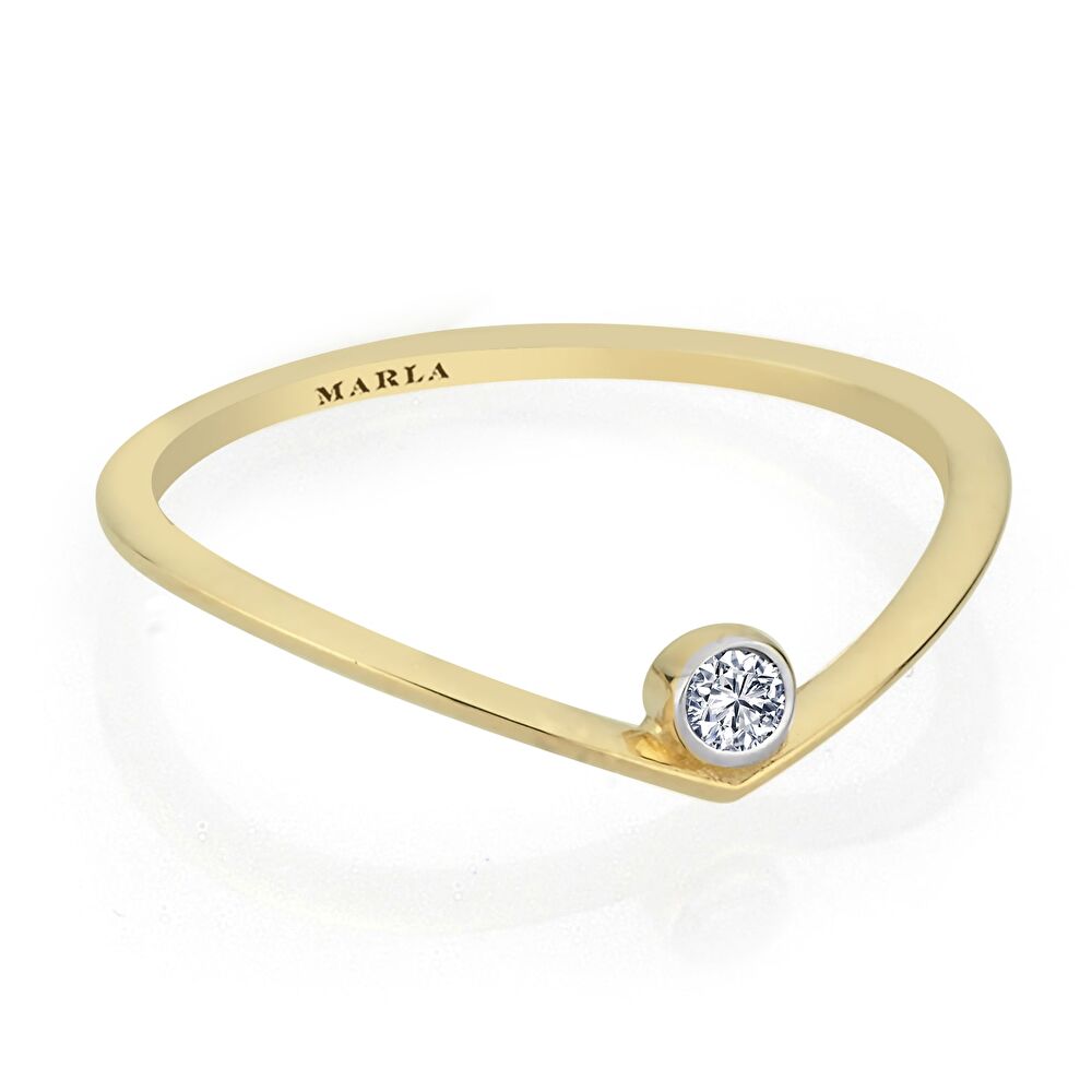 Taş Detaylı Altın Yüzük