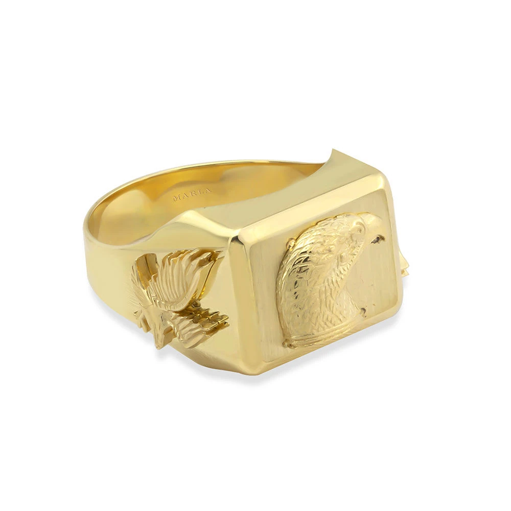 Kartal Detaylı Erkek Yüzük