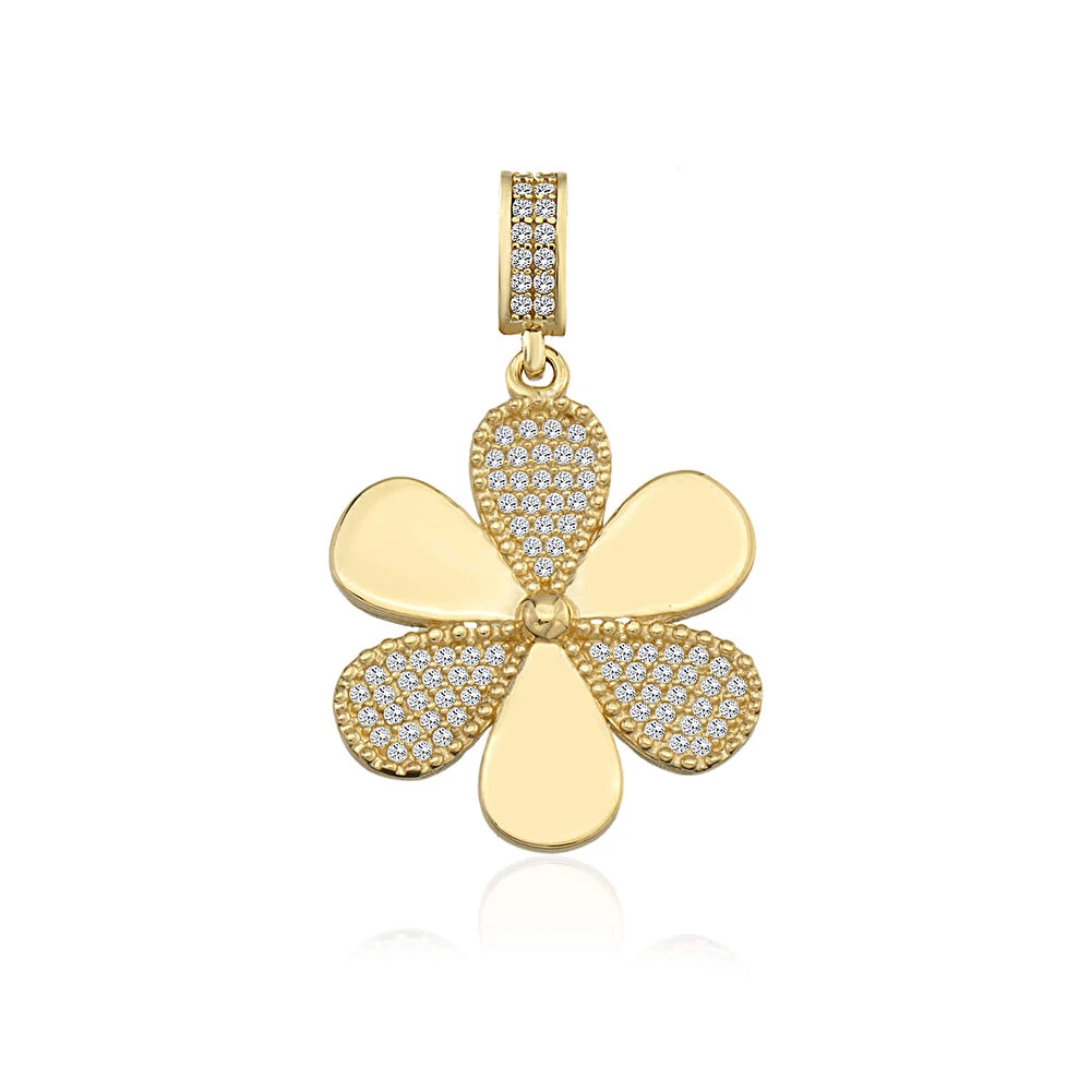Altın  Çiçek Kolye Ucu