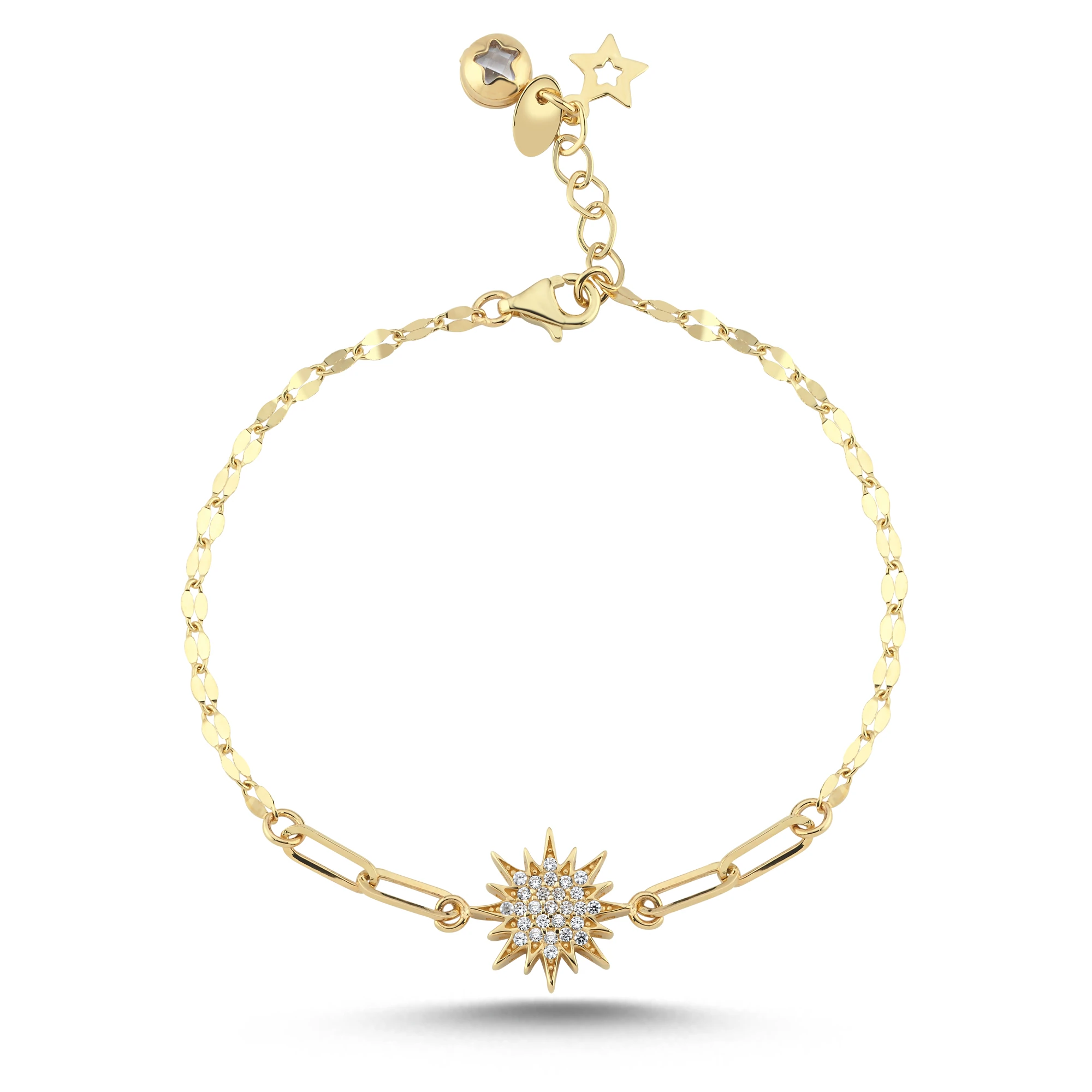 Taş Detaylı Güneş Altın İkili Set