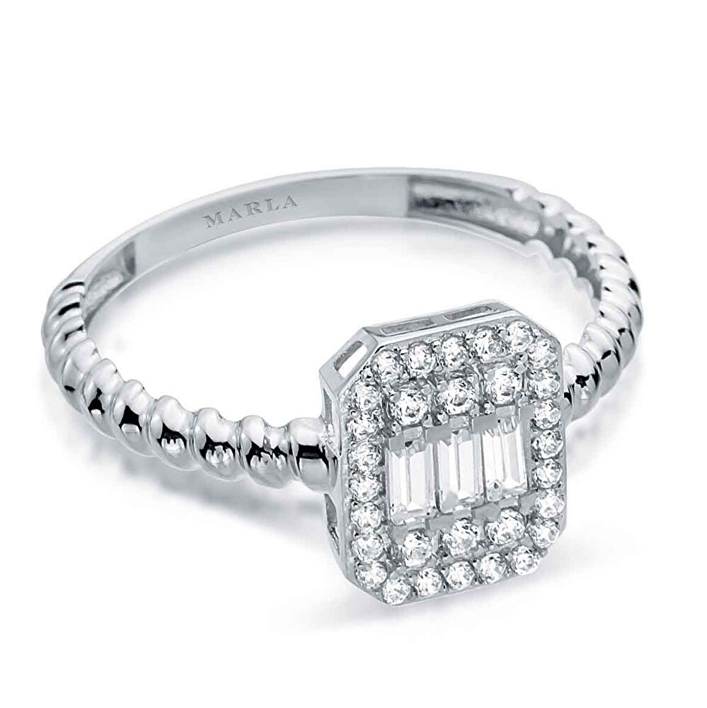 Beyaz Altın Baget Yüzük