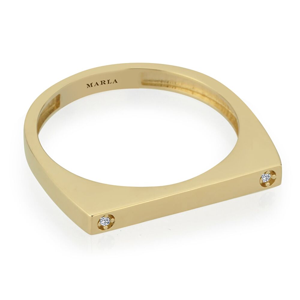 Taş Detaylı Altın Yüzük