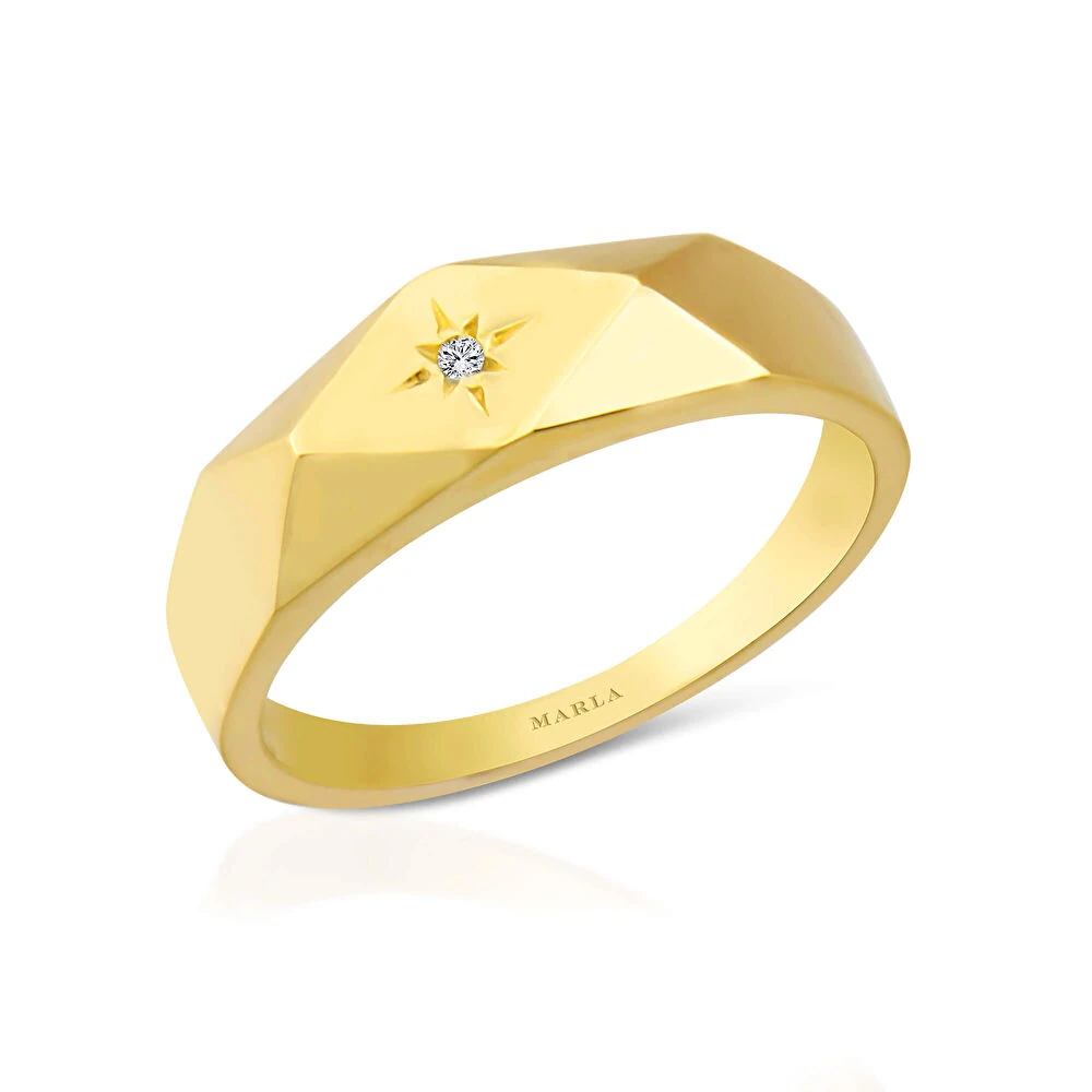 Taş Detaylı Altın Yüzük