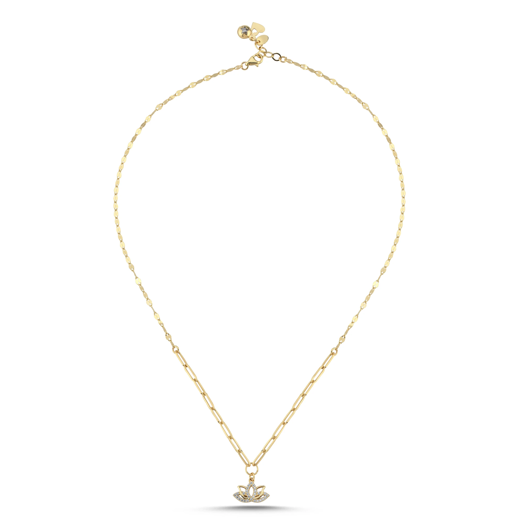 Taş Detaylı Lotus Altın Set