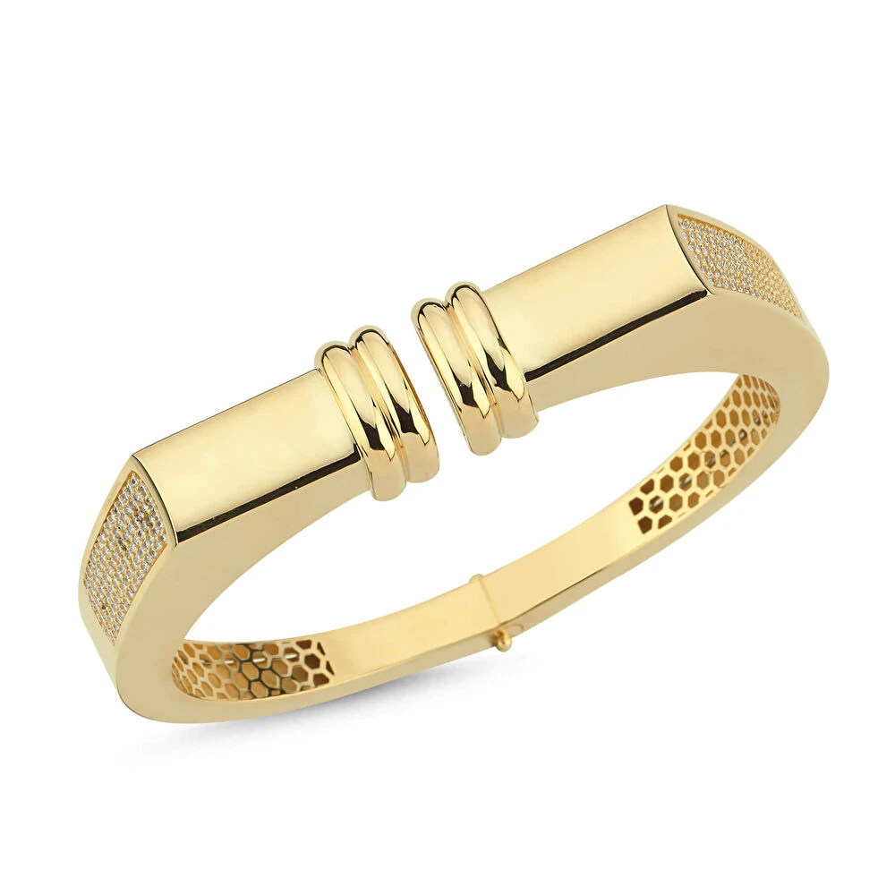 Taş Detaylı Altın Kelepçe