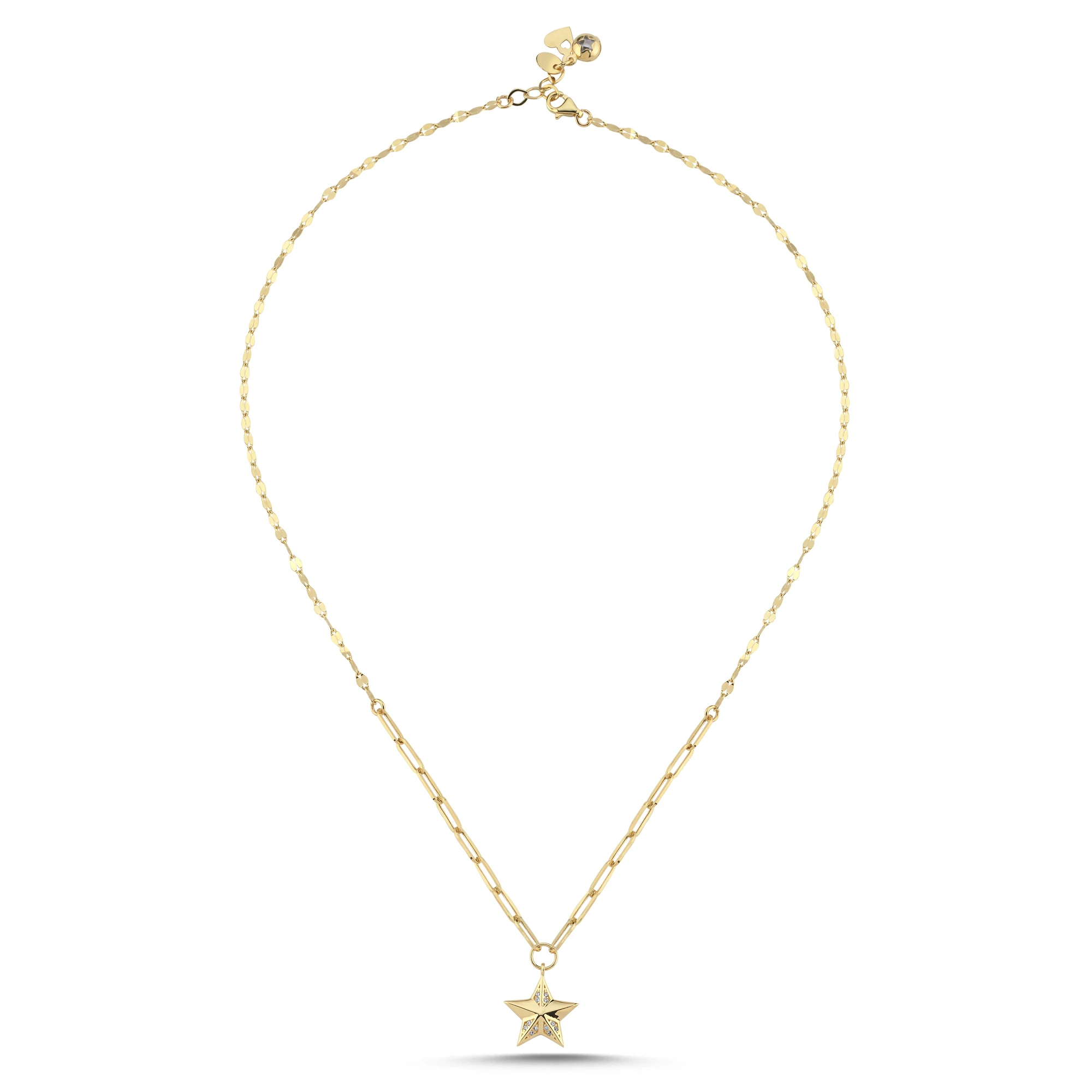 Taş Detaylı Yıldız Altın Set