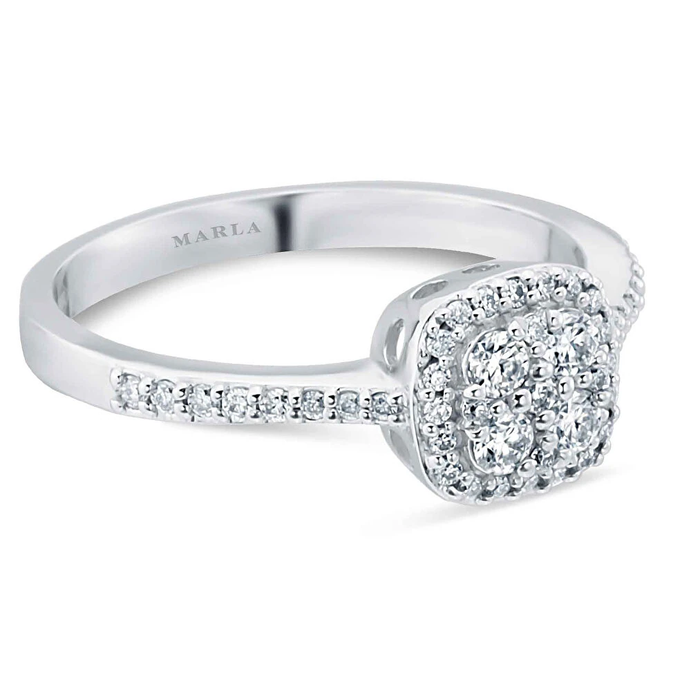 Pırlanta Yan Taşlı Tektaş Yüzük 0.40 Karat