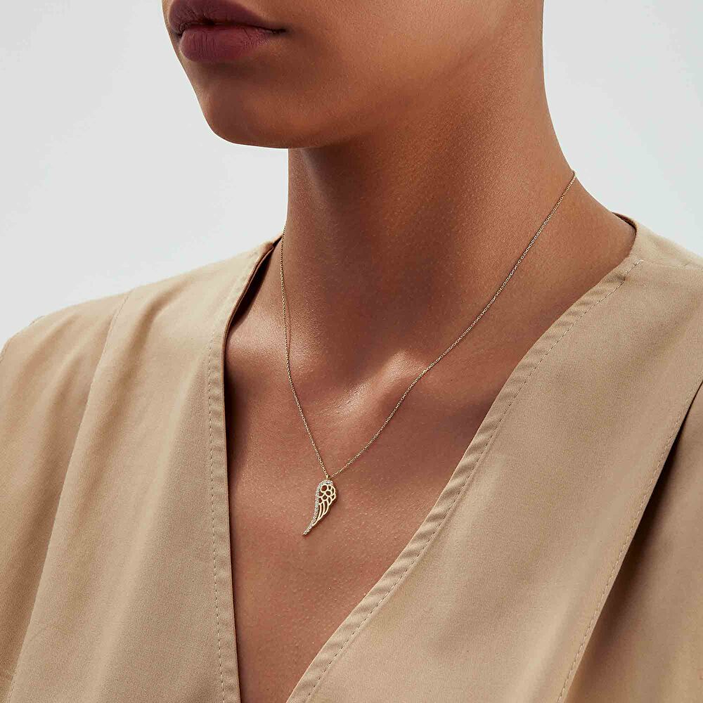 Altın Tek Kanat Kolye