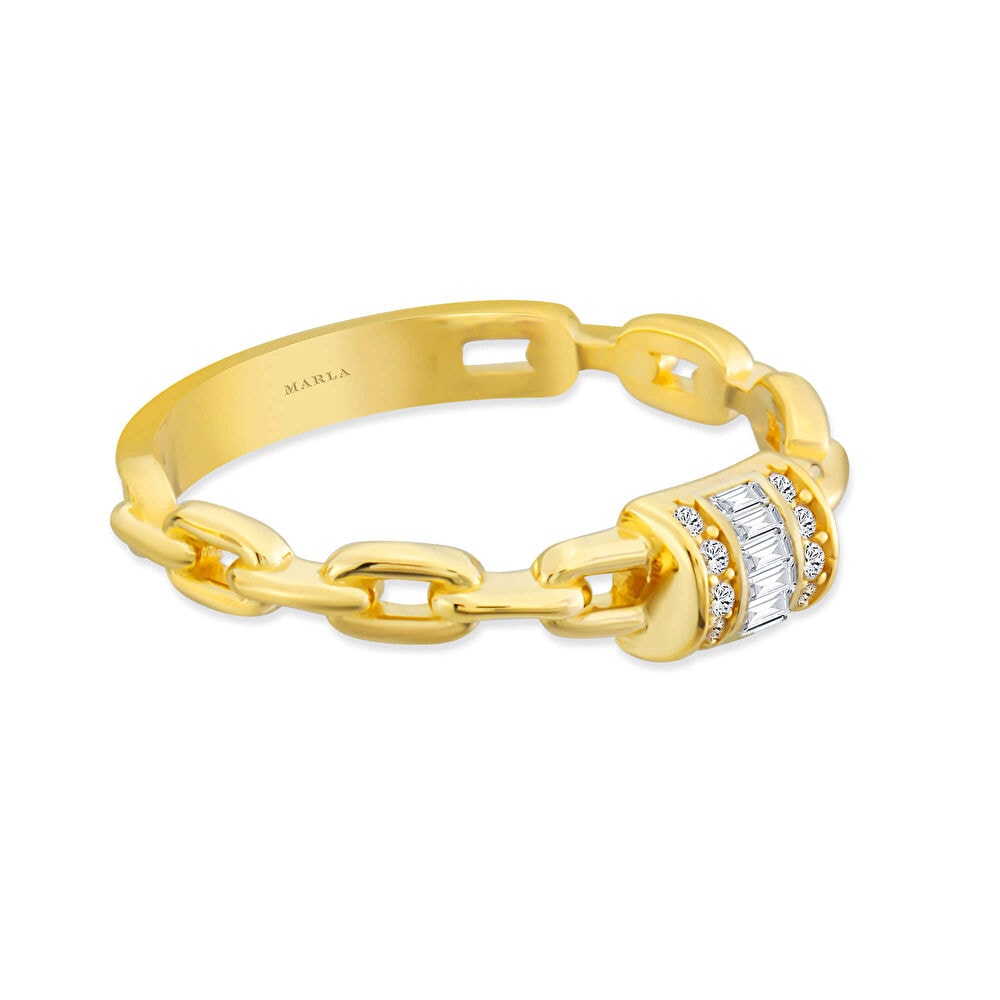 Taş Detaylı Altın Yüzük