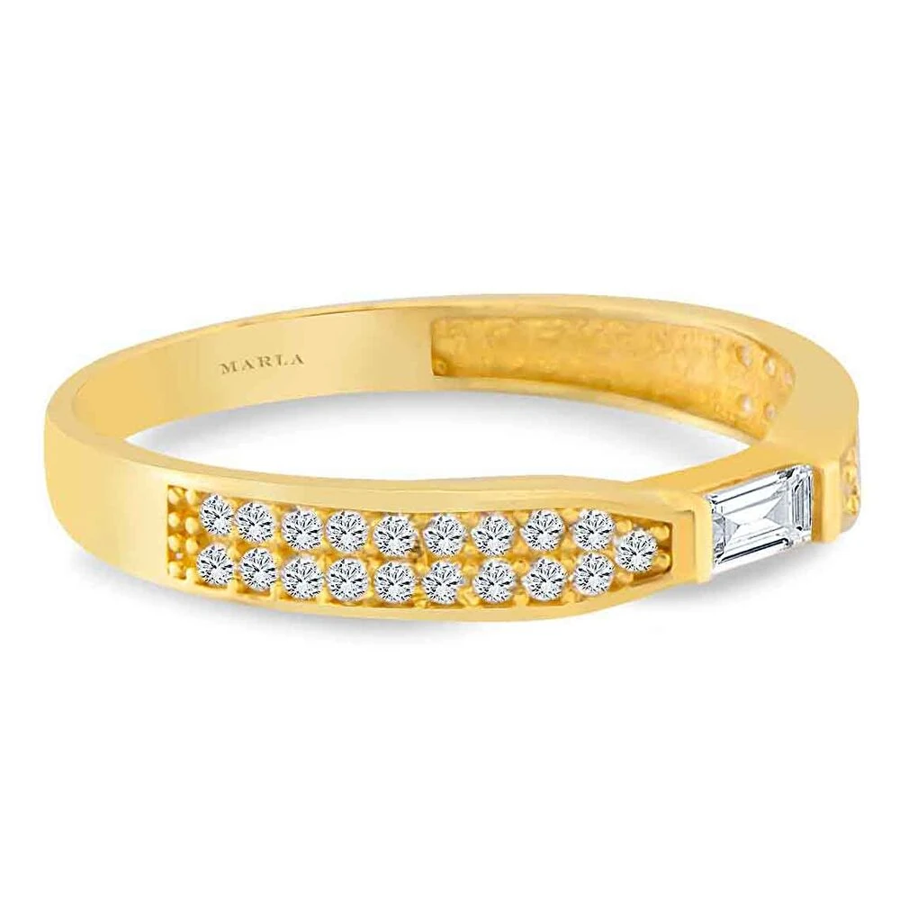 Altın Baget Detaylı Yüzük