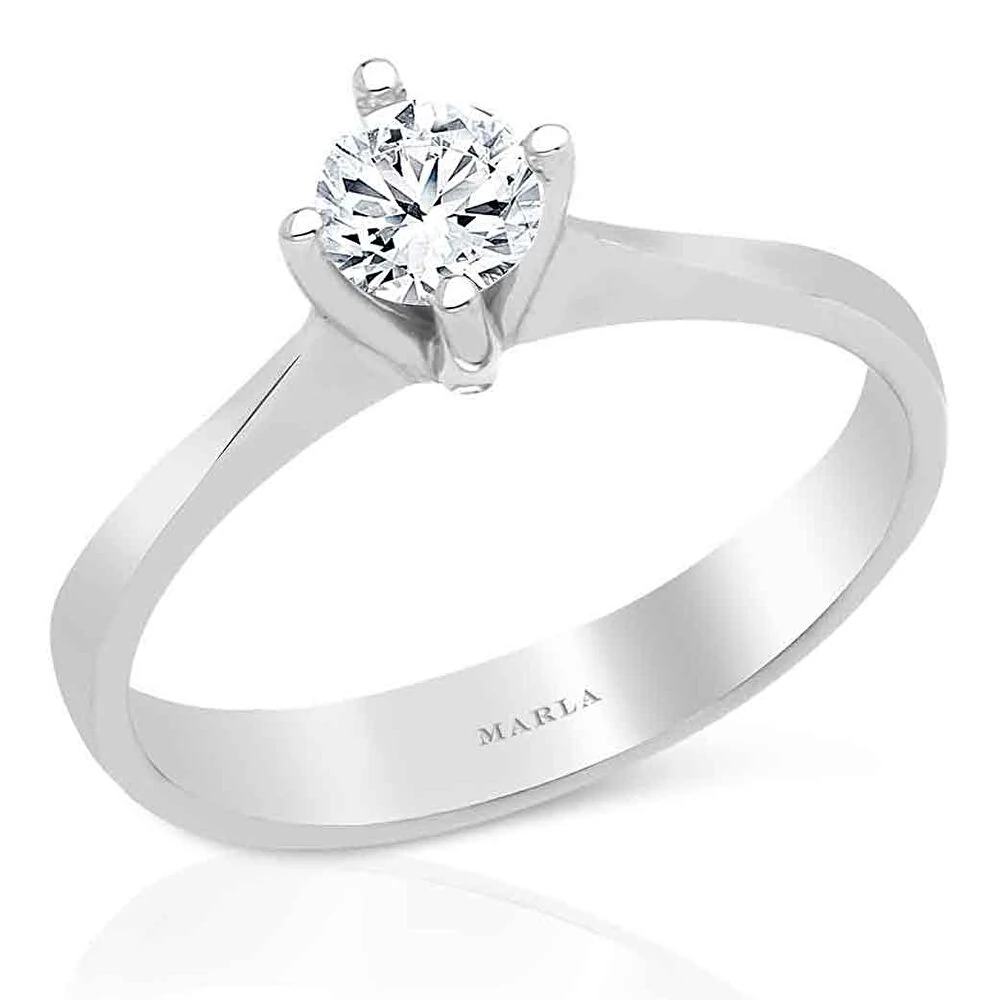 Pırlanta Violet Tektaş Yüzük 0.50 Karat