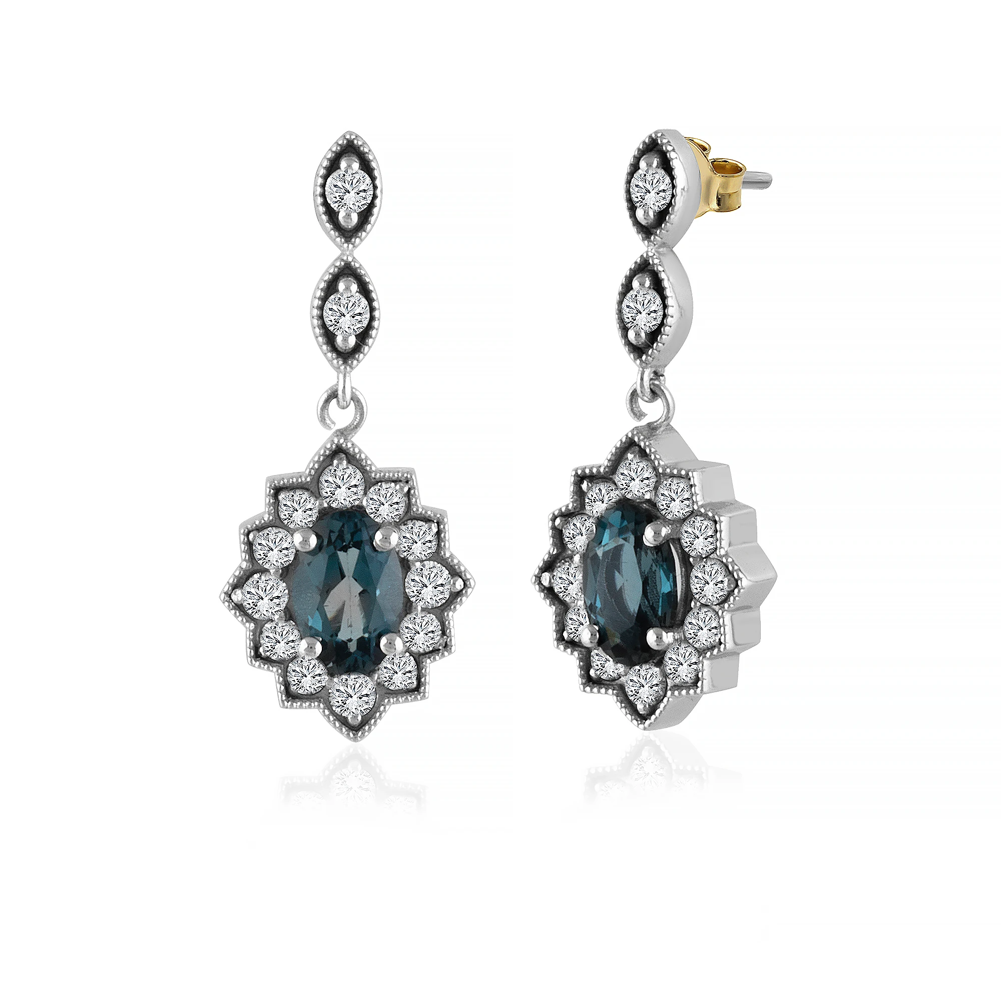 Renkli Taşlı Pırlanta Küpe