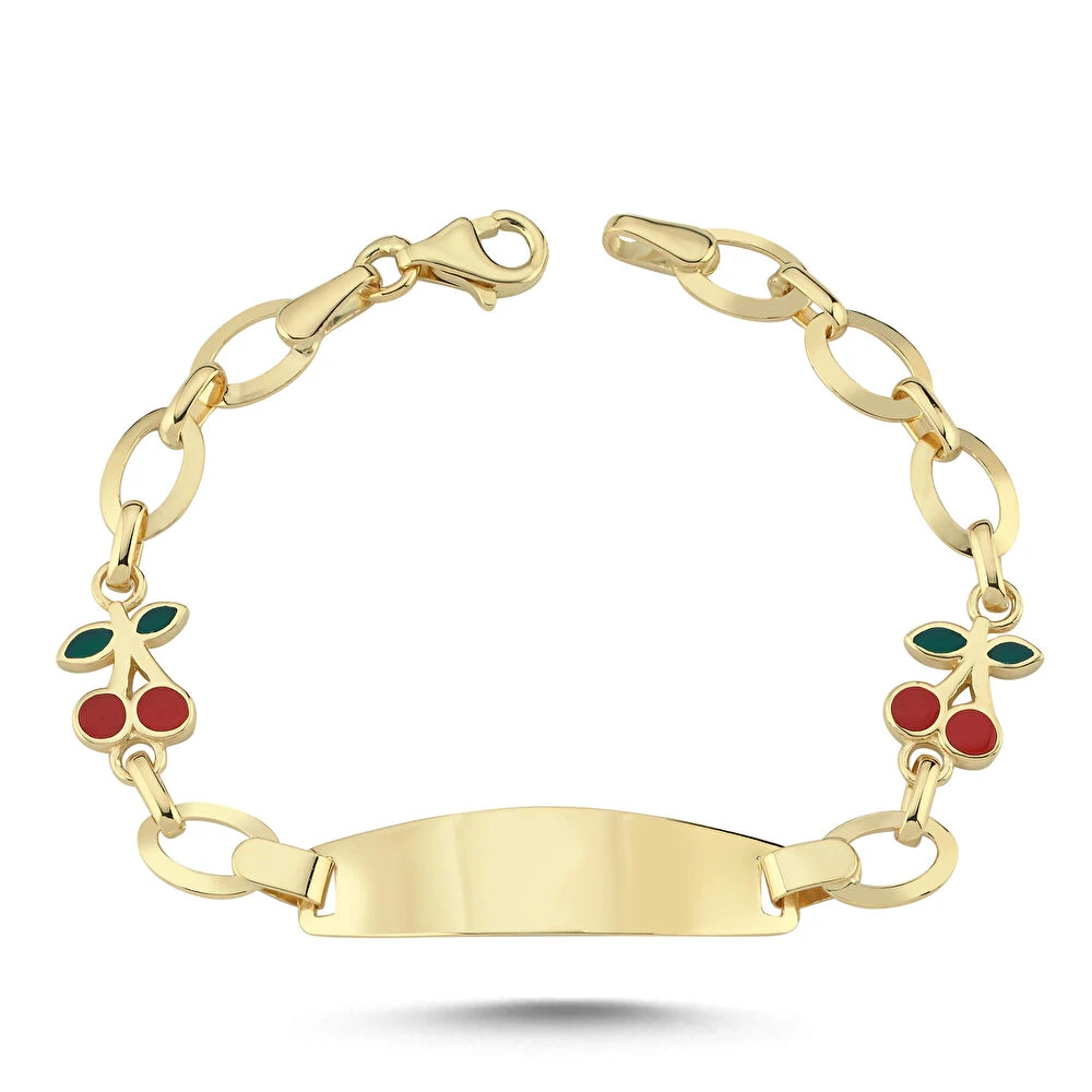 Kiraz Mineli Altın Çocuk Künyesi