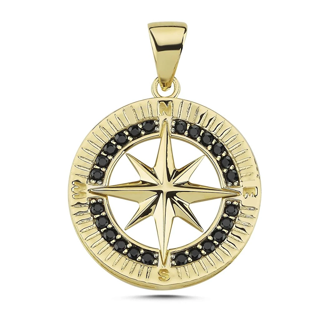 Altın Erkek Pusula Kolye Ucu